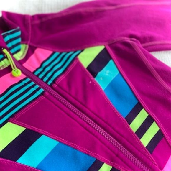 IVVIVA | 8 | Girl’s Perfect Your Practice Magenta Multicolor Zip Track Jacket - Picture 4 of 12